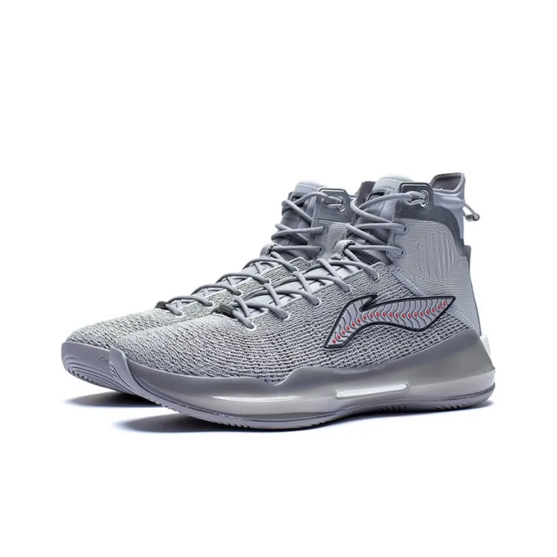 LiNing YuShuai 13 Boom Anti Slip Wear Resistant High Top Basketball Shoes Men's Gray-2
