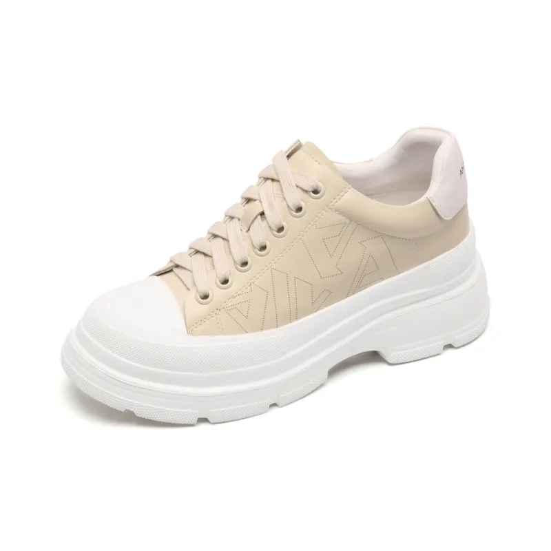 Anthony Miles Water Dye Low Top Sports Casual Shoes Women's Light Yellow White-1