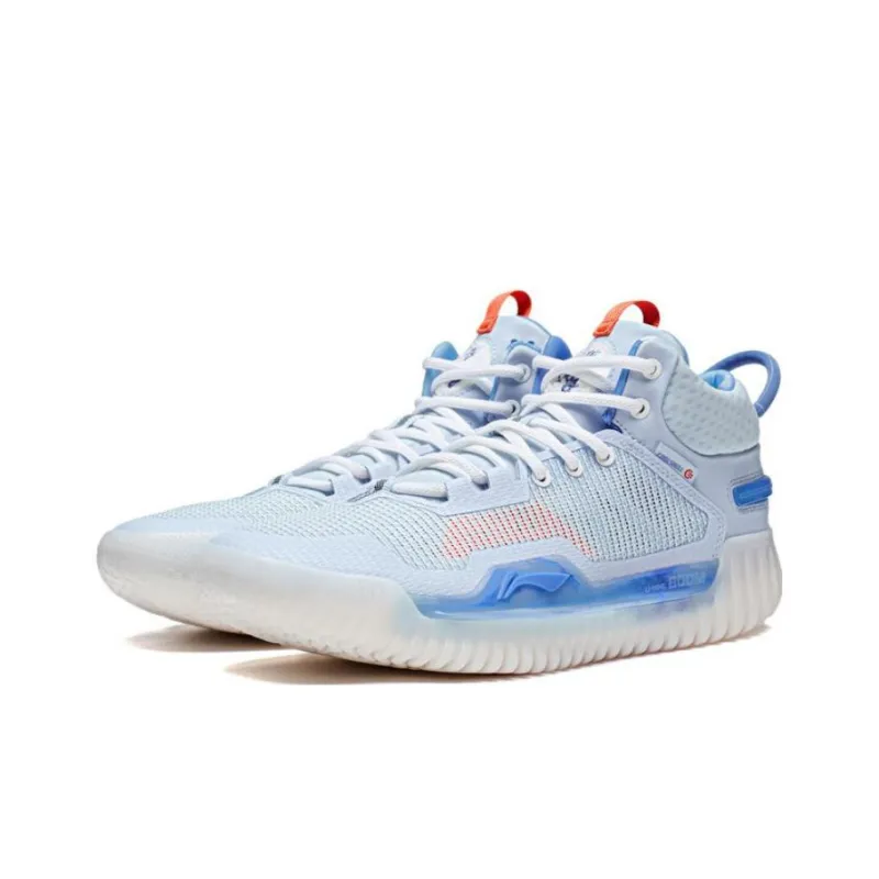 LiNing Badfive 3 Slip Resistant Breathable Mid Top Basketball Shoes Men's Sky Blue-2