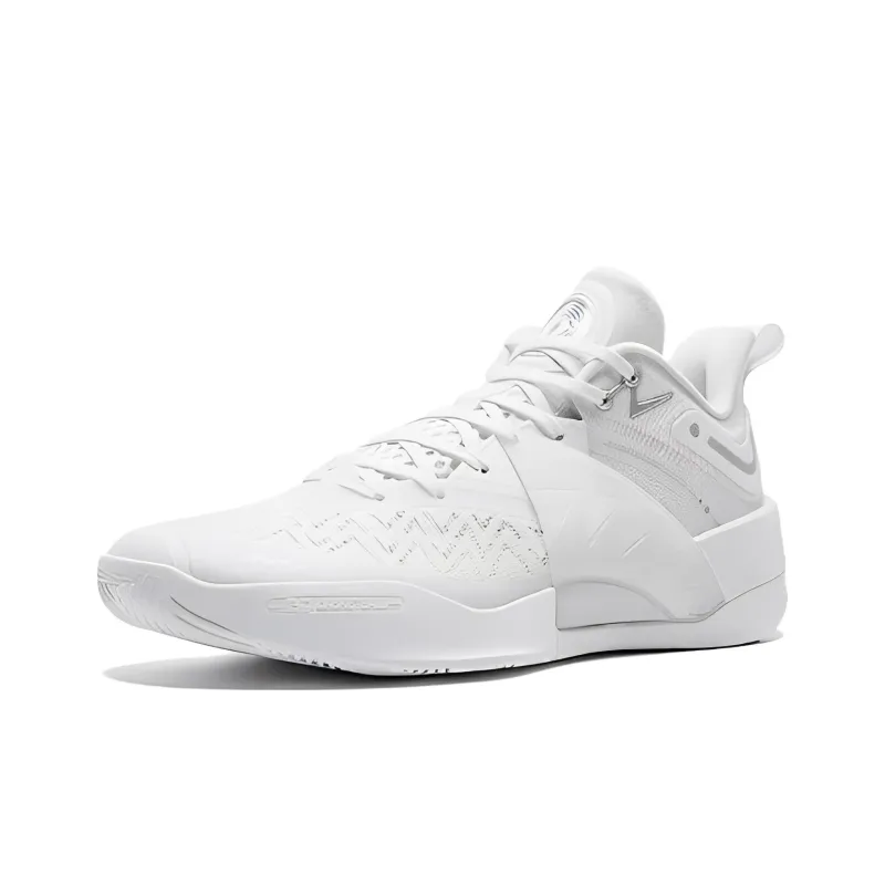 QIAODAN Poison Tooth PRO2.0SE Cushioning Anti Slip And Wear Resistant Low Top Basketball Shoes Men's White-2