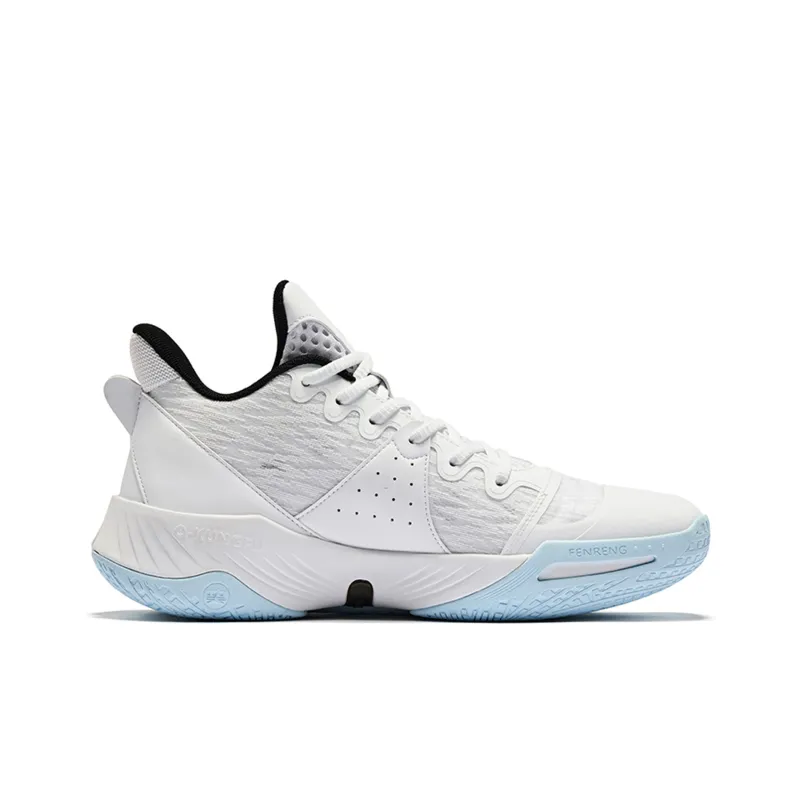 QIAODAN Wind Blade 3 Generations Anti Slip And Wear Resistant Lightweight Low Top Basketball Shoes Men's White Black-1