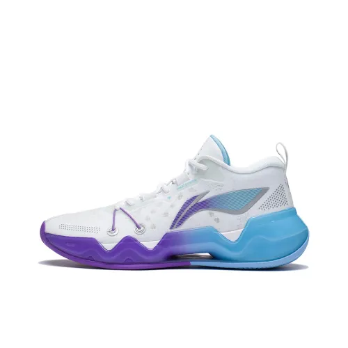 LINING Liren 2 Low Basketball Shoes Men Low-Top Standard White/Blue/Purple