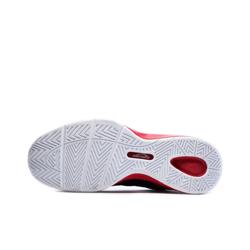 PEAK Shock Absorbers Slip Resistant, Abrasion Resistant, Breathable Mid Top Basketball Shoes Men's Black Red-4
