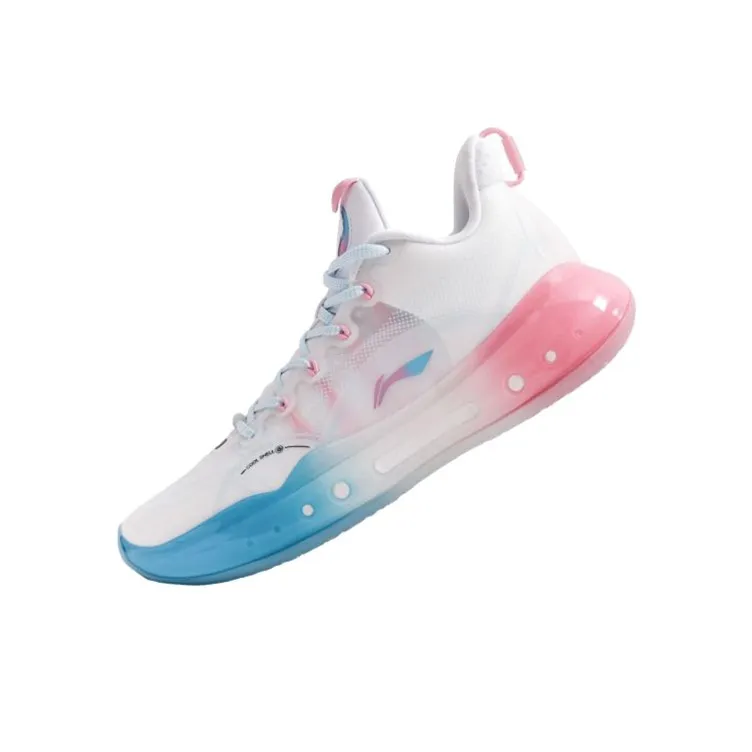 LINING YuShuai 14 Basketball Shoes Unisex Low Top White/Blue/Pink-2