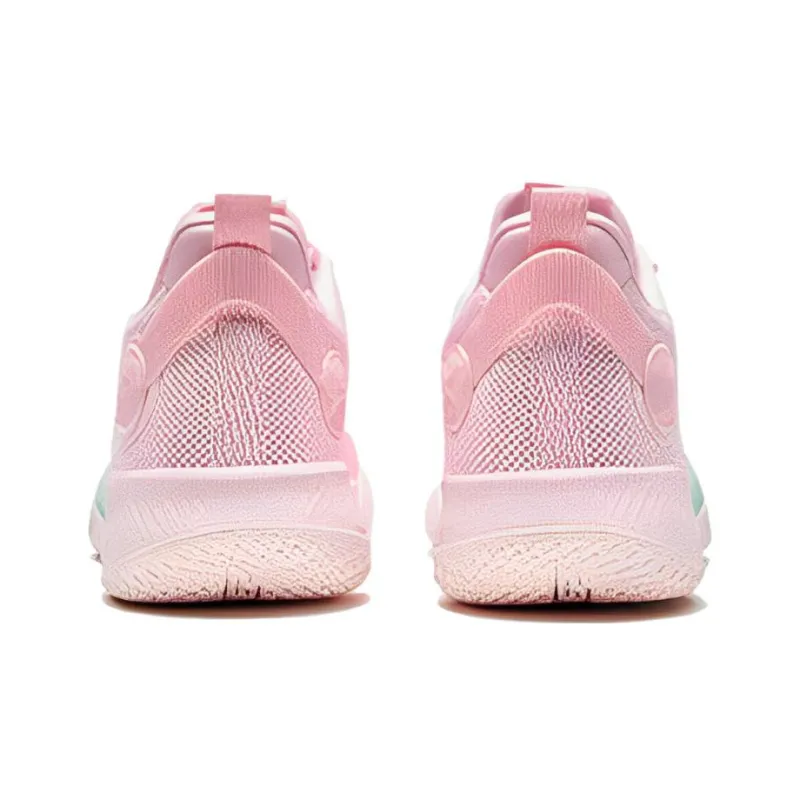 XTEP Lin Storm 2 Generation Cushioning Wear Resistant Rebound Low Top Basketball Shoes Men's New Ice Pink-2