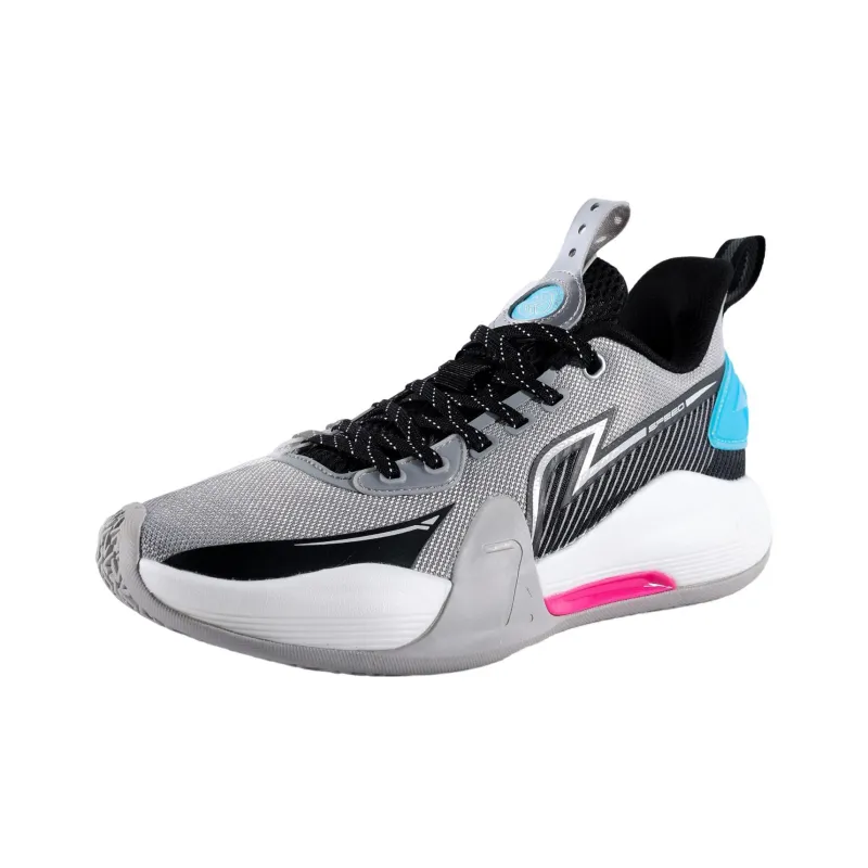 LiNing Speed 7 Cushioning Anti Slip And Wear Resistant Low Top Basketball Shoes Men's Gray Black Blue-2