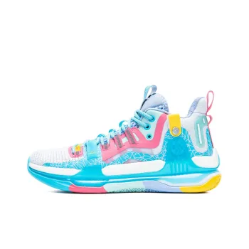 361° AG1 Pro Ice Rocky Non slip Wear resistant Shock Absorption Mid Top Basketball Shoes Blue Pink
