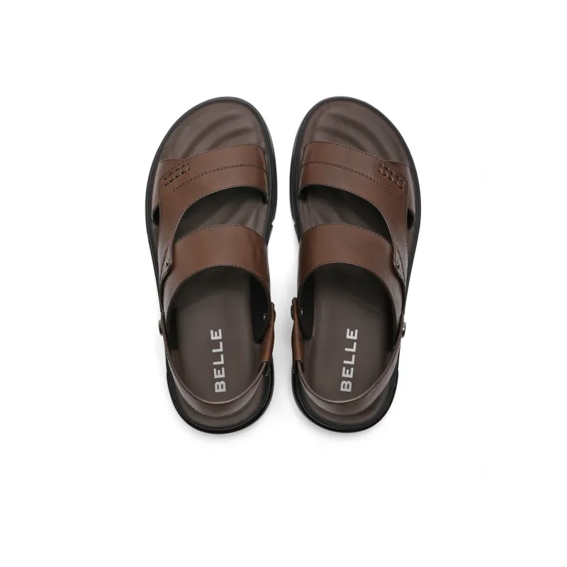 BELLE Stylish Sandals Men's Black Brown-4