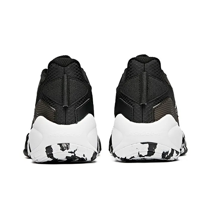 Anta Cushioning Anti Slip And Wear Resistant Low Top Basketball Shoes Men's Black White-3