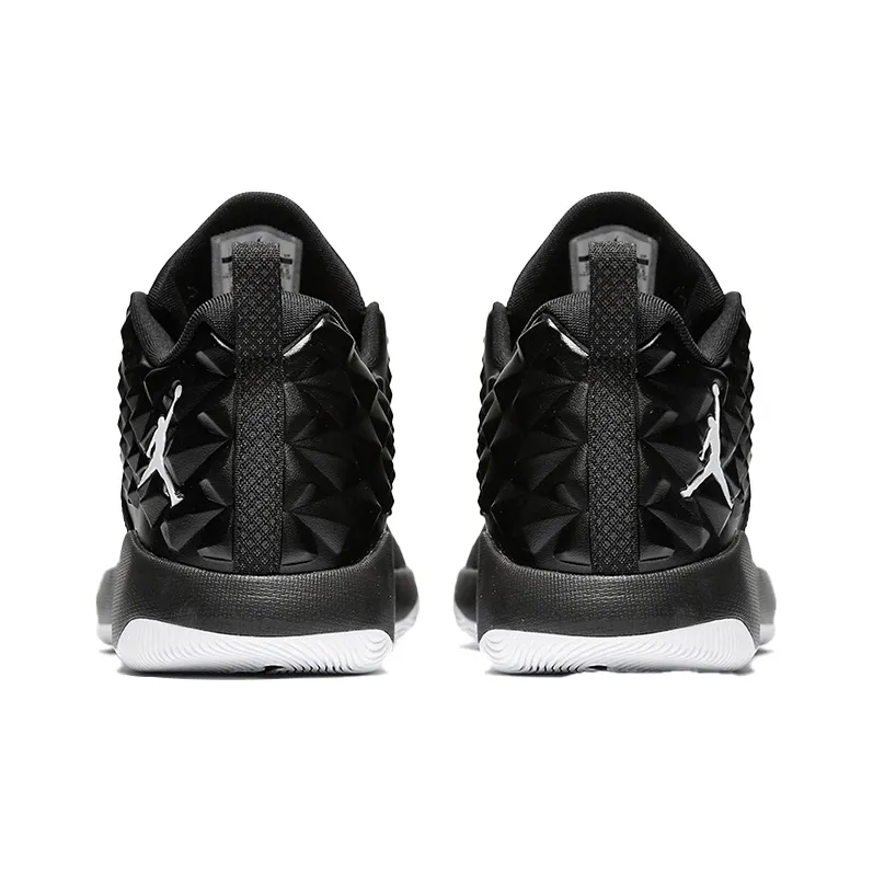 Jordan TEAM Cushioning Anti-Slip And Wear-Resistant Breathable Coverage Mid-Top Basketball Shoes Men's Black White-4