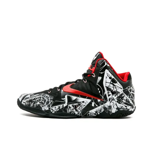 Nike Lebron 11 Basketball Shoes Men Low-Top White/University Red/Black