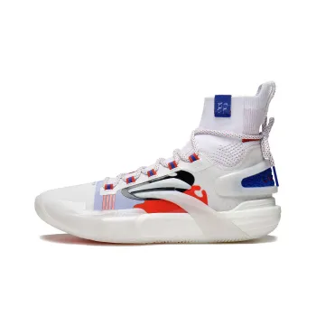 LiNing Speed 9 Ultra Cushioning Anti Slip And Wear Resistant High Top Basketball Shoes Men's White