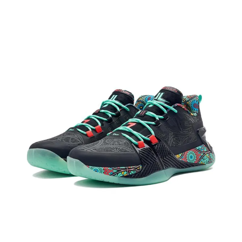 XTEP Jeremy Lin 2 Basketball Shoes Men Low Top Black/Green-2
