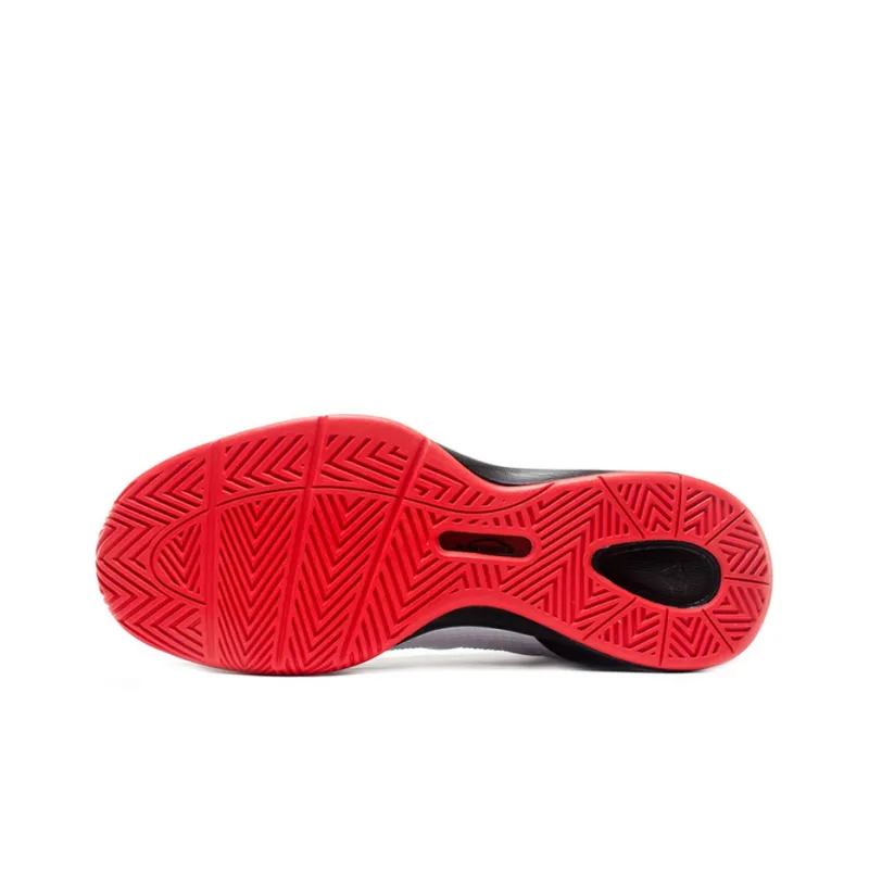 PEAK Shock Absorbers Slip Resistant, Abrasion Resistant, Breathable Mid Top Basketball Shoes Men's White Red-4