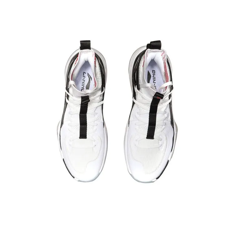 LiNing Cushioning, Slip Resistant, And Abrasion Resistant High Top Basketball Shoes Men's Black White-3