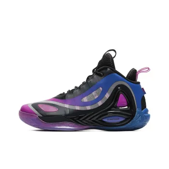 361° Zengo Tiger Whale Q Ball Anti Slip And Wear Resistant Lightweight Mid Top Basketball Shoes Men's Black Purple