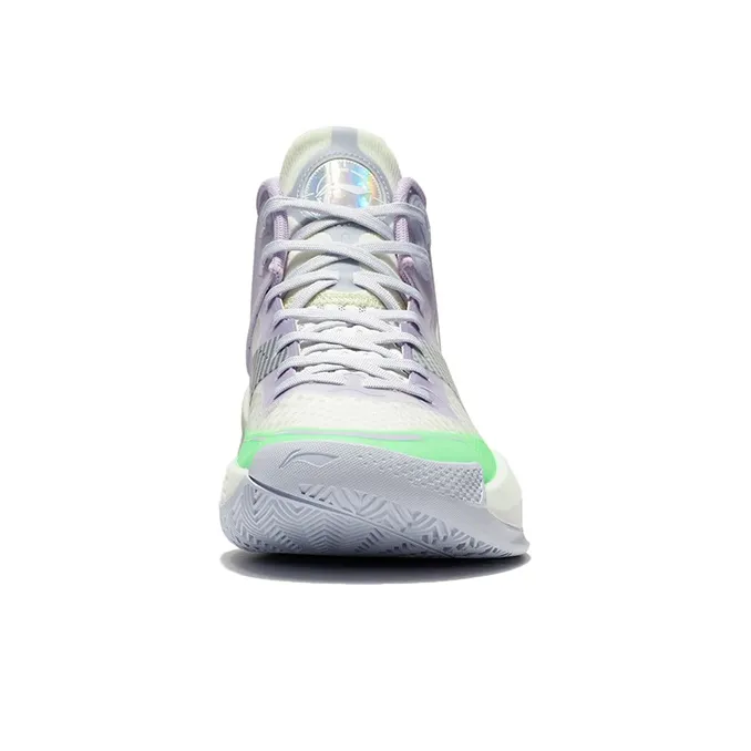 LiNing Cushioning, Slip Resistant, Abrasion Resistant, Breathable, Coverage, Support Mid Top Basketball Shoes Lilac-4