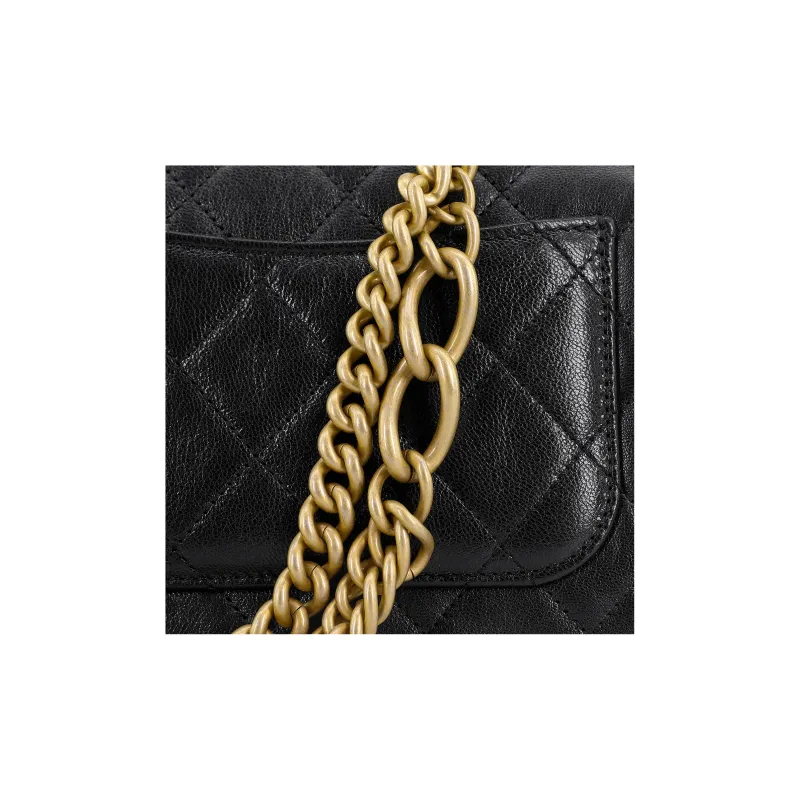 CHANEL Sheepskin Chain Bag, Shoulder Bag, Crossbody Bag Trumpets Women's Black-4
