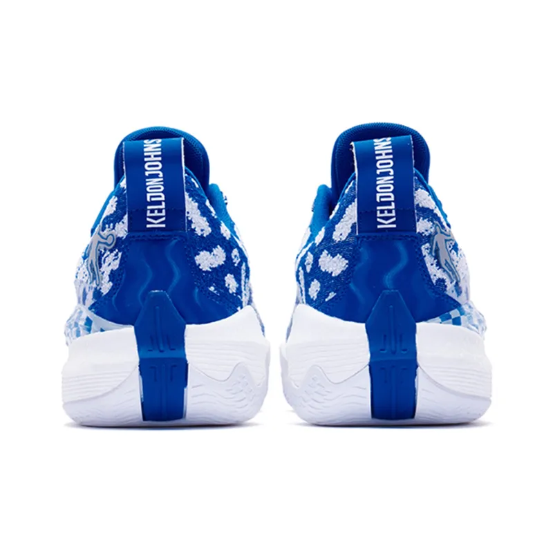 QIAODAN Sharp Edge 6.0PROLOWPE Cushioning Anti Slip And Wear Resistant Low Top Basketball Shoes Men's White Blue-3