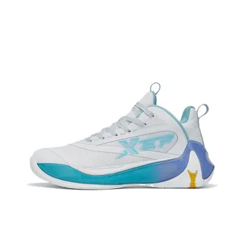 XTEP Demon 3.5 Cushioning Anti Slip And Wear Resistant Mid Top Performance Basketball Shoes Men's White Blue