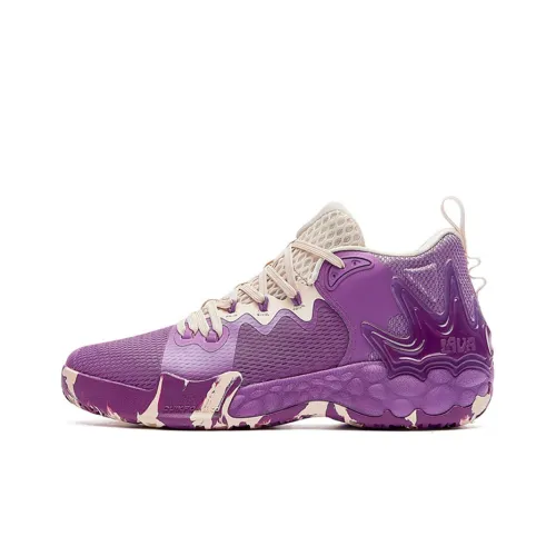 361° LAVA Series Basketball Shoes Men Mid Top Purple/White