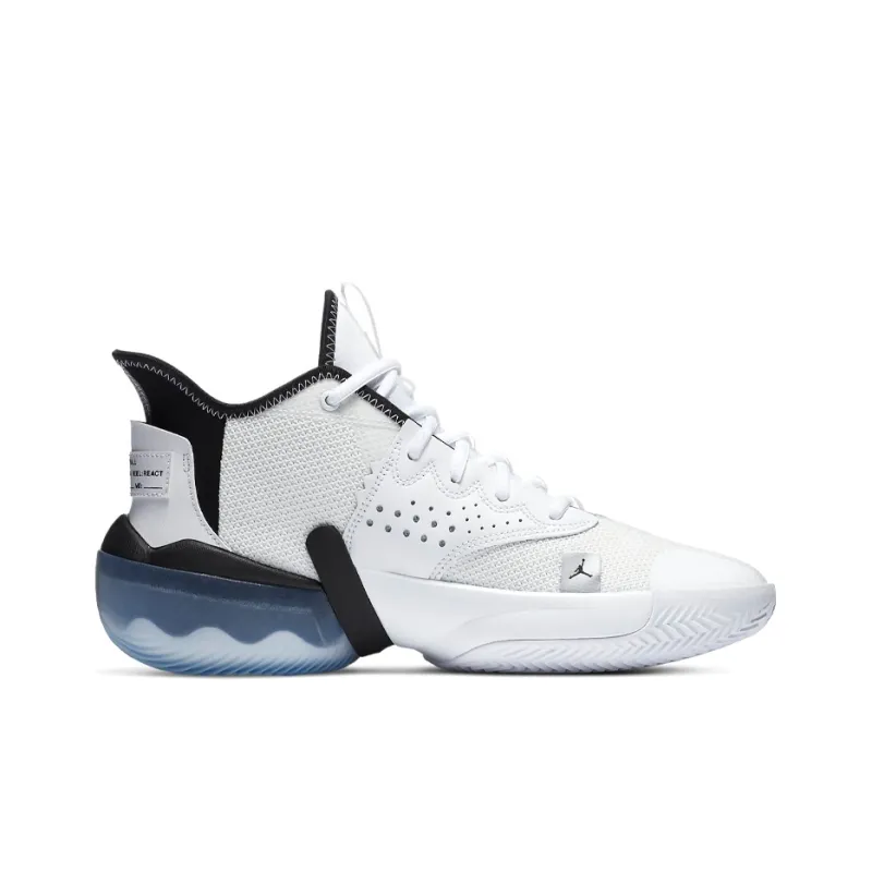 Jordan Jumpman Diamond 2 Mid Cushioned Slip-Resistant Mid-Top Basketball Shoes Unisex White Black Blue-1