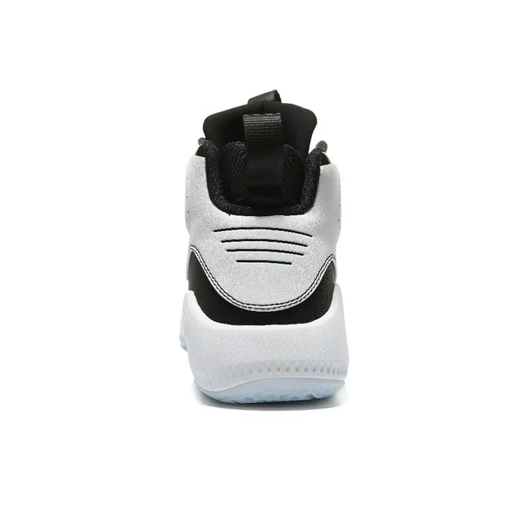 PEAK Shock Absorbers With Slip Resistant And Abrasion Resistant Properties High Top Basketball Shoes Men's Black White-3