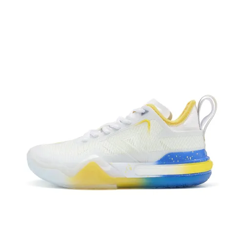 PEAK Wiggins AW1 Basketball Shoes Women's Low-Top All White/Colorful Blue