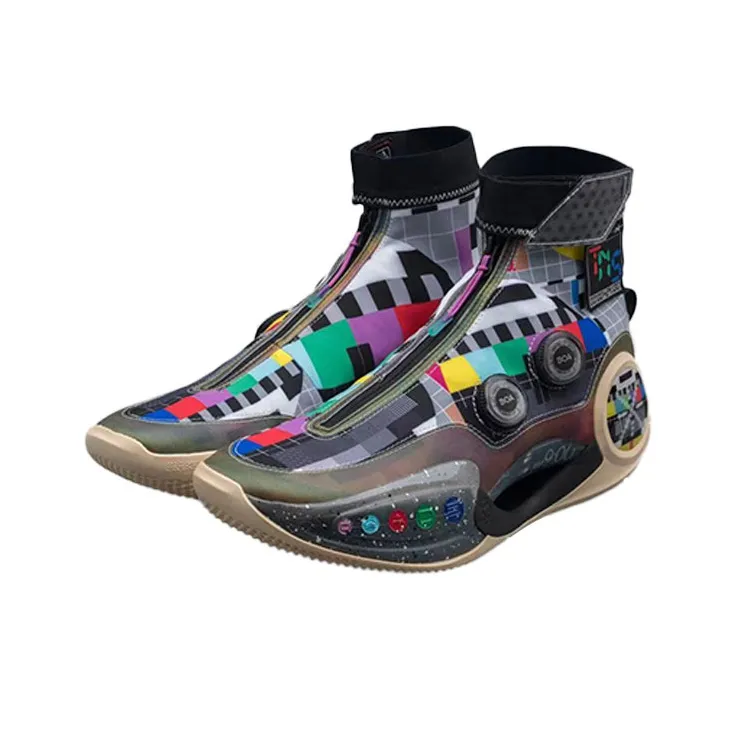 LINING WOW 9 Infinity Basketball Shoes Men High Top Black/Multicolor-3