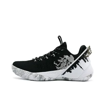 Anta Abrasion Resistant Low Top Performance Basketball Shoes Men's Black White