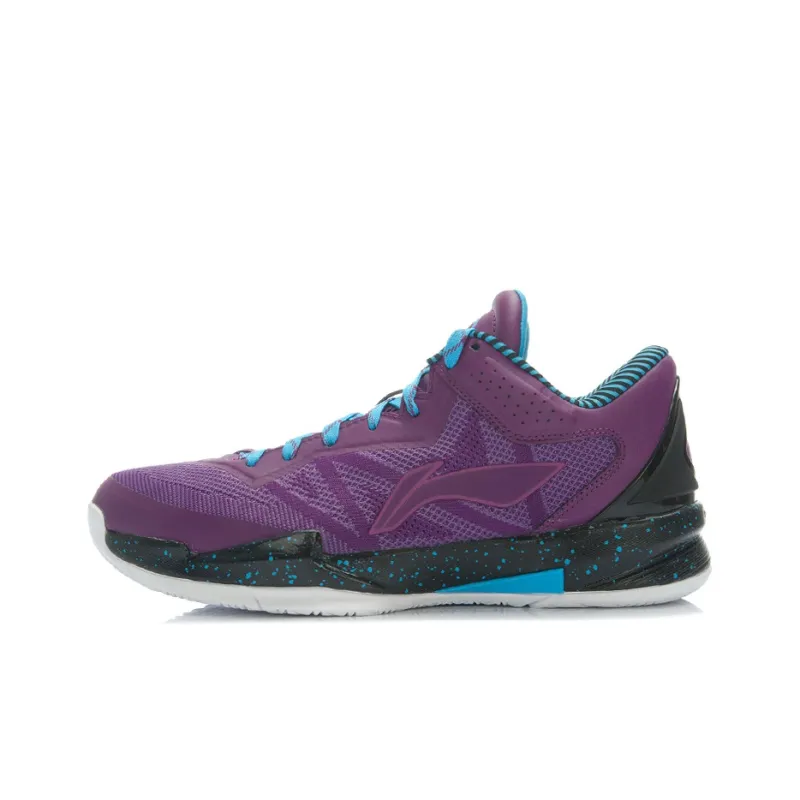 LINING Wow Basketball Shoes Unisex Low Top Purple/Black-0