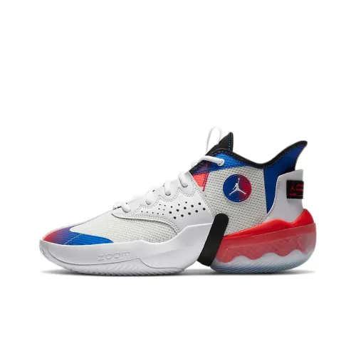 Jordan React Elevation Basketball Shoes Men Low-Top White/Blue Red