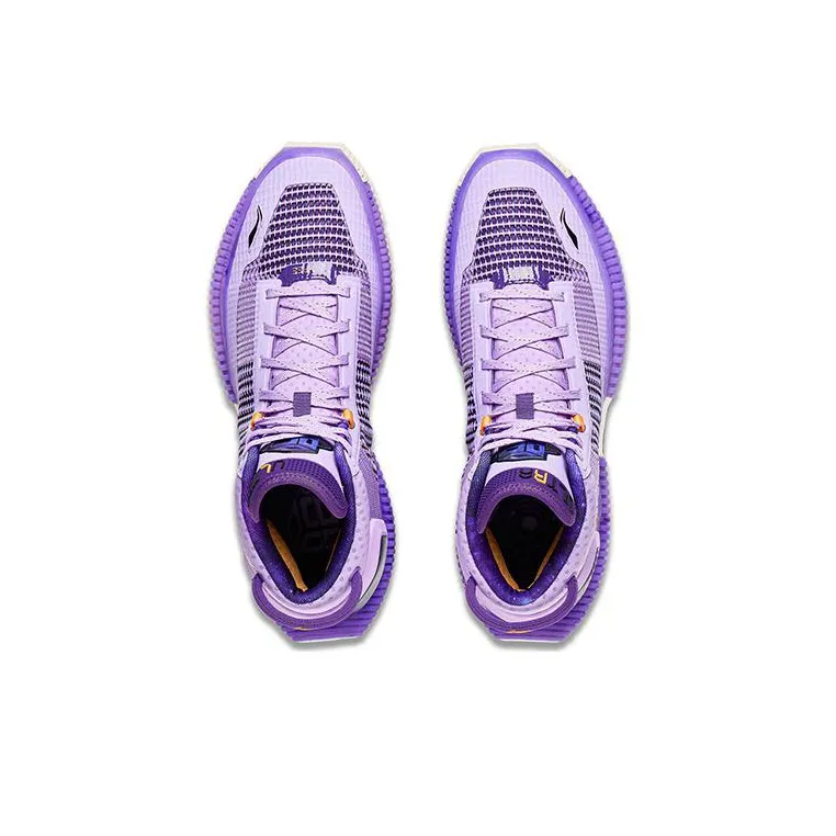 LiNing Badfive 3 Ultra Cushioning Wear Resistant Mid Top Basketball Shoes Men's Purple-2