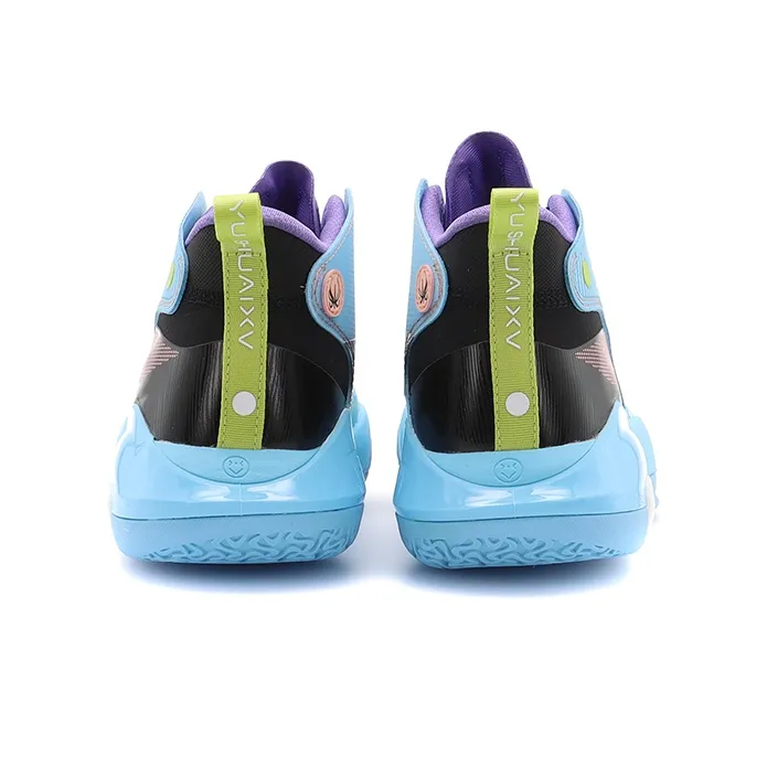 LiNing YuShuai 15 䨻 Cushioning Anti Slip And Wear Resistant Mid Top Basketball Shoes Men's Moon White Blue-5