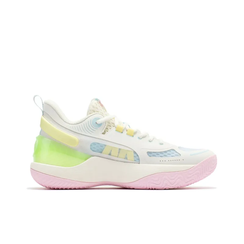 361° AG Sparkling Clear Sky Cushioning Anti Slip Wear Resistant Breathability Low Top Basketball Shoes Men's White Pink-1
