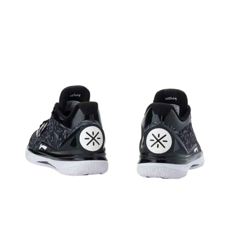 LiNing WOW 4 Non slip Lightweight Low Top Basketball Shoes Men's Black Gray White-2