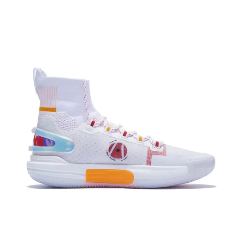 LiNing Speed 9 Ultra Cushioning Anti-Slip And Wear-Resistant High-Top Basketball Shoes White Red-1