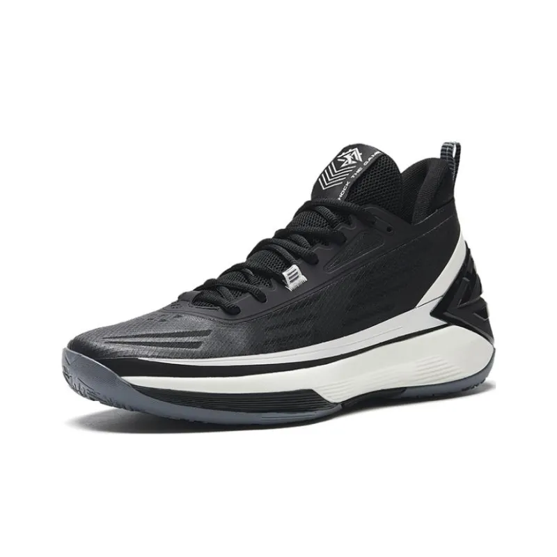 Anta Charge 5 Cushioning Anti Slip And Wear Resistant Low Top Basketball Shoes Men's Black White-1