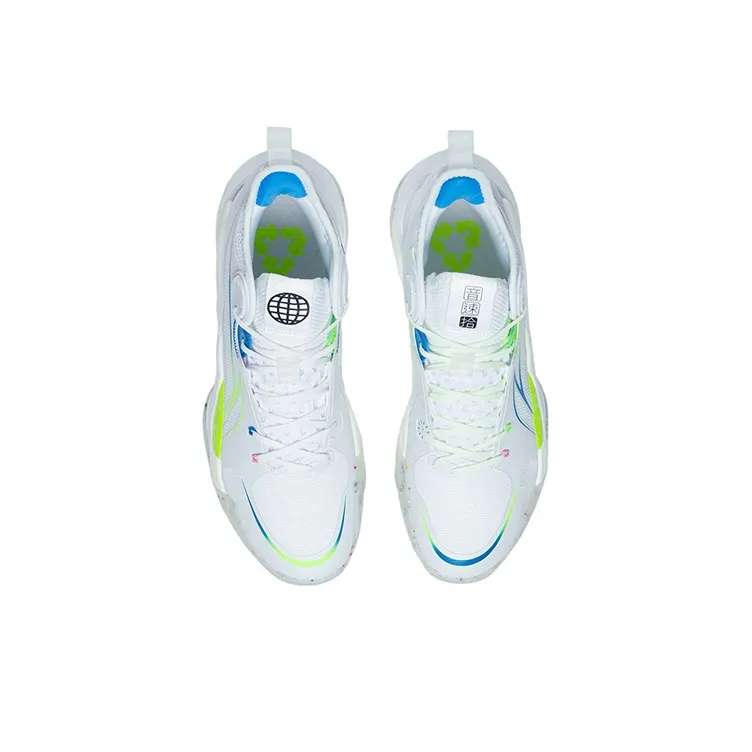 LiNing SONIC 10 Cushioning Anti Slip And Wear Resistant Coverage Support Mid Top Basketball Shoes Men's White-3