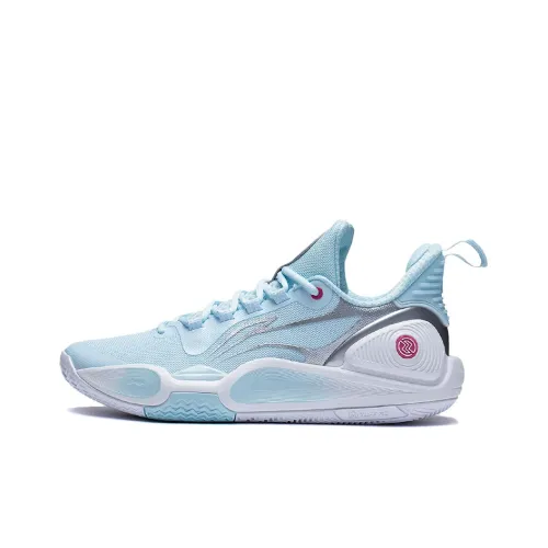 LINING Speed 9 Basketball Shoes Men Low-Top Aqua Blue/Silver