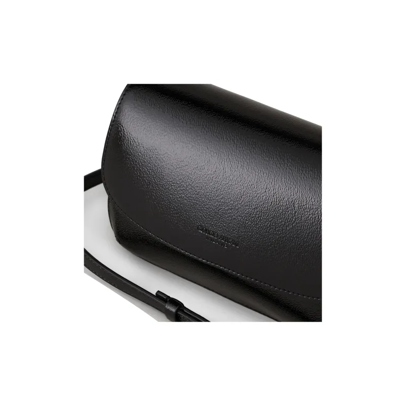 AMANI Patent Leather Shoulder Bag Women's Black-4