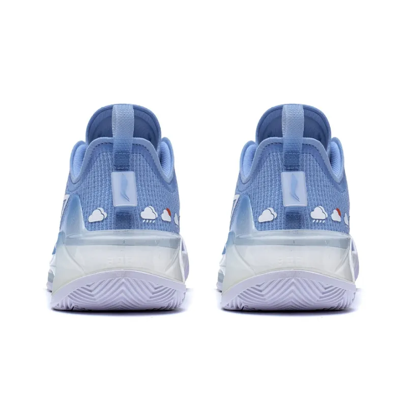 LiNing Liren 3 V2 Blue Sky Cushioned Slip Resistant Abrasion Resistant Low Top Basketball Shoes Unisex Snow Blue-3