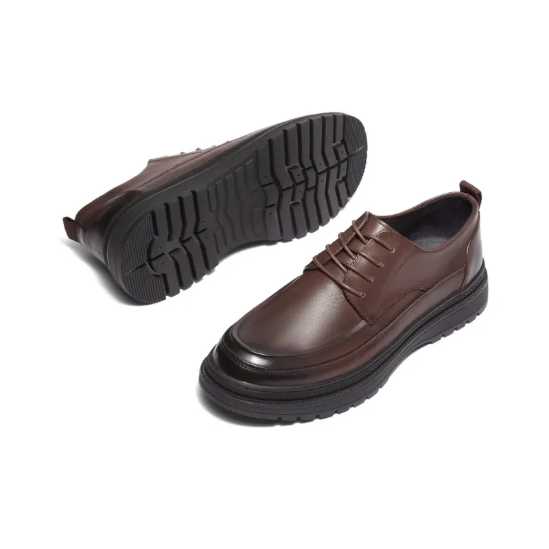 BELLE Dress Shoes Men Low Top Black/Brown-4
