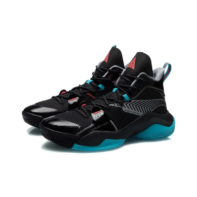LINING Power 7 V2 Basketball Shoes Men High Top Black/Blue-2