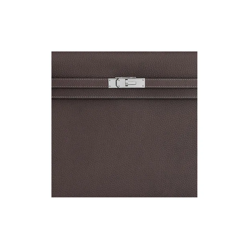 HERMES Kelly Depeches Cow Leather Business Bag Briefcase Portable Men's 46 Ebony Wood Color-4