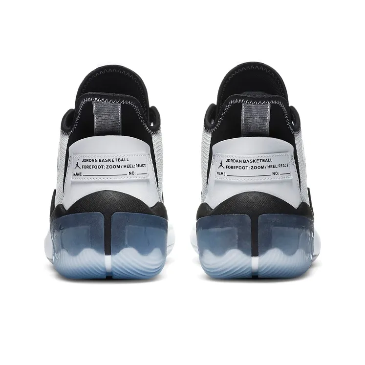 Jordan Jumpman Diamond 2 Mid Cushioned Slip-Resistant Mid-Top Basketball Shoes Unisex White Black Blue-4