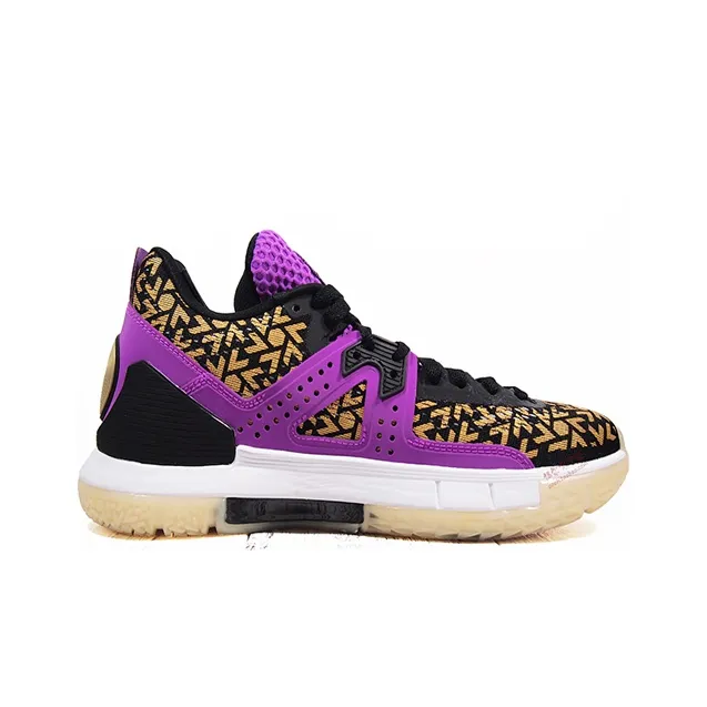 LINING WOW 5 Basketball Shoes Men Low Top Purple-1