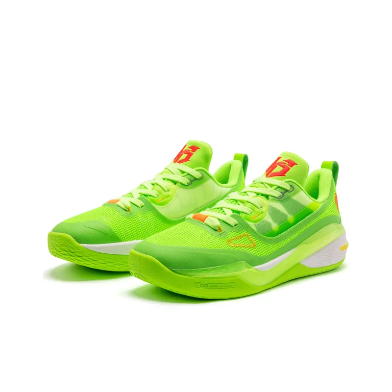 QIAODAN Sharp Edge 6.0PROLOWPE Anti Slip And Wear Resistant Lightweight Low Top Basketball Shoes Men's Yellow Green-2