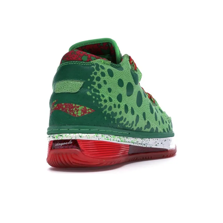 LiNing WOW 2 Way Of Wade 2 Mid Top Basketball Shoes Men's Green Red-3