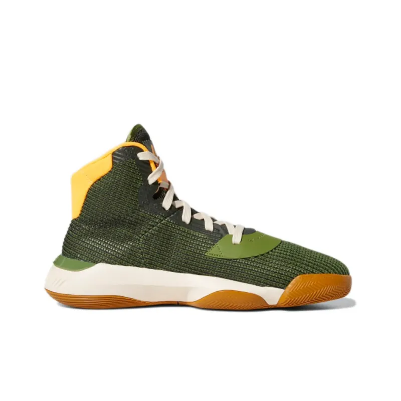 Adidas Pro Bounce Madness 2019 Wear-Resistant Mid-Top Basketball Shoes Men's Olive Green-1